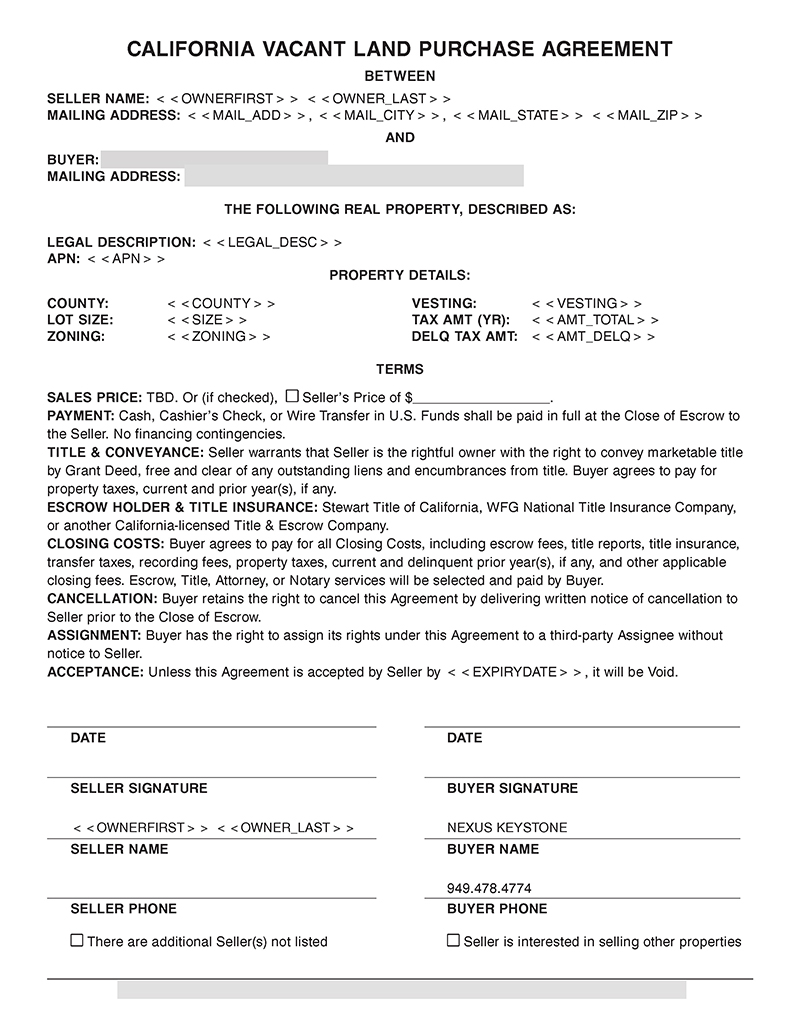 Irvine, CA Land Investor