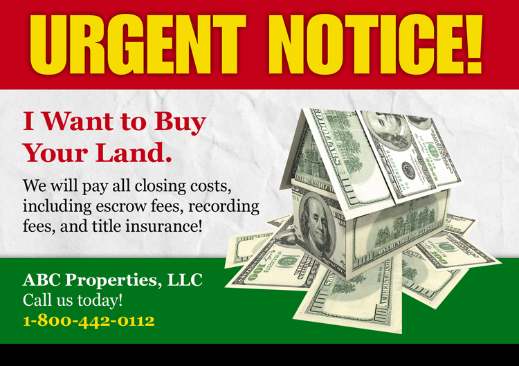 Land Investor Postcard